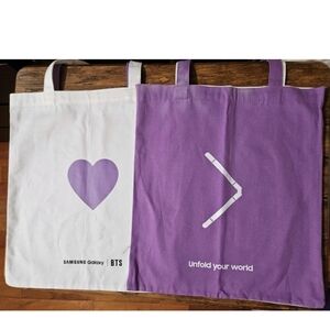 2x BTS Bangtan Official Samsung Unpacked Experience NYC Tote Bags